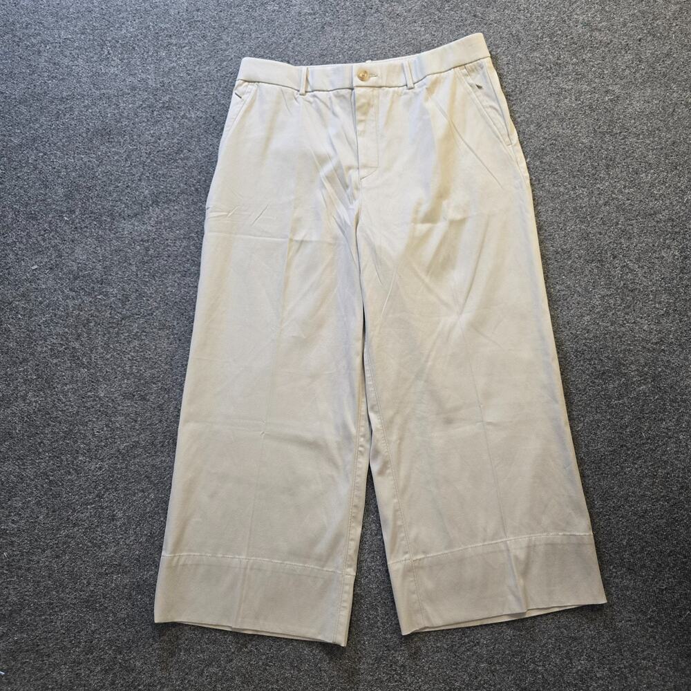Spanx Pants Womens 1X Beige Wide Leg Crop Ponte Stretch Twill Slimming Capsule